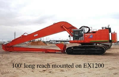 100' long reach mounted on EX1200